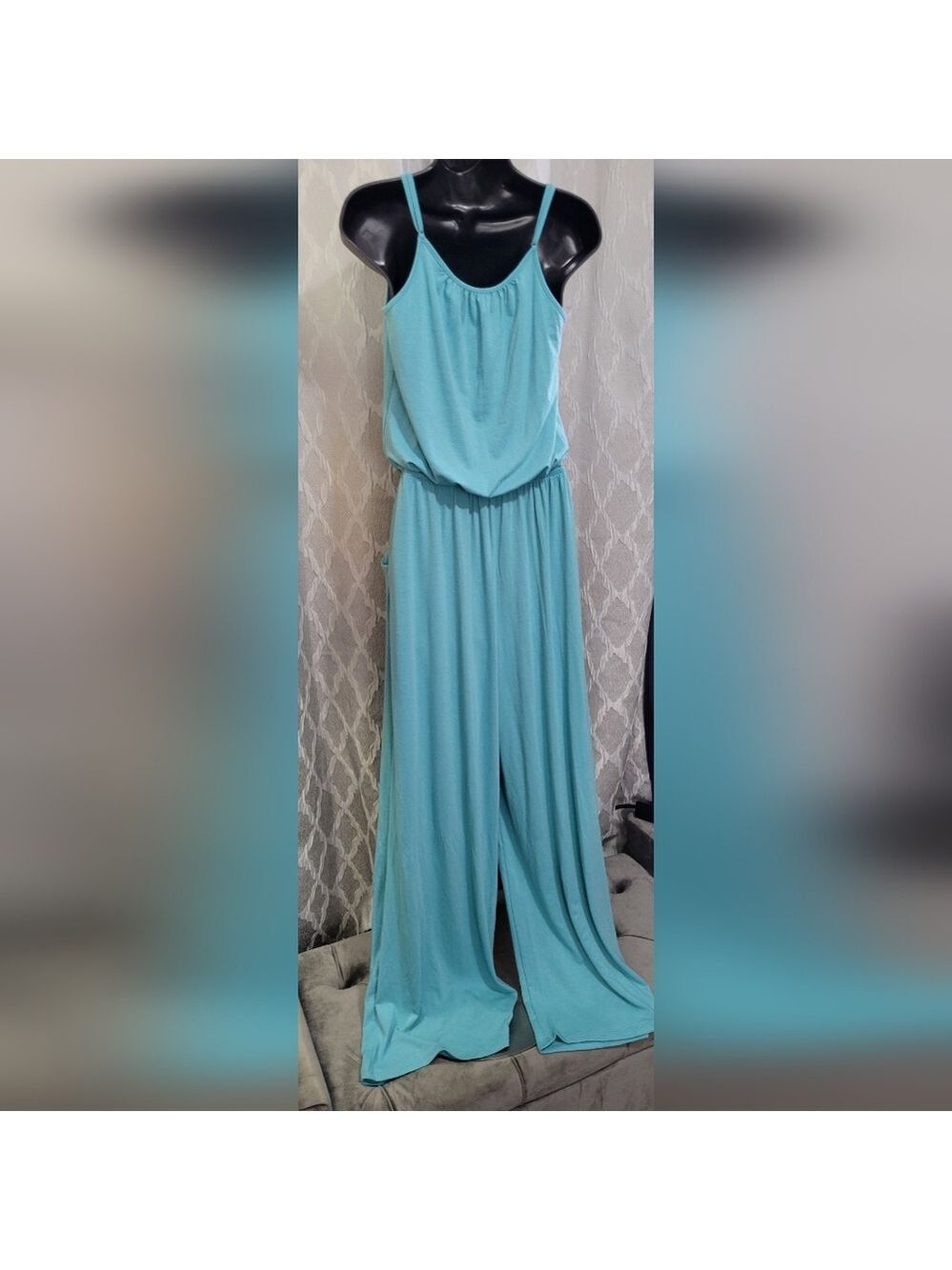 Zenana | Ash Mint Jumpsuit w/ Pockets | Adjustable Straps | Soft & Flowy - Picture 5 of 5